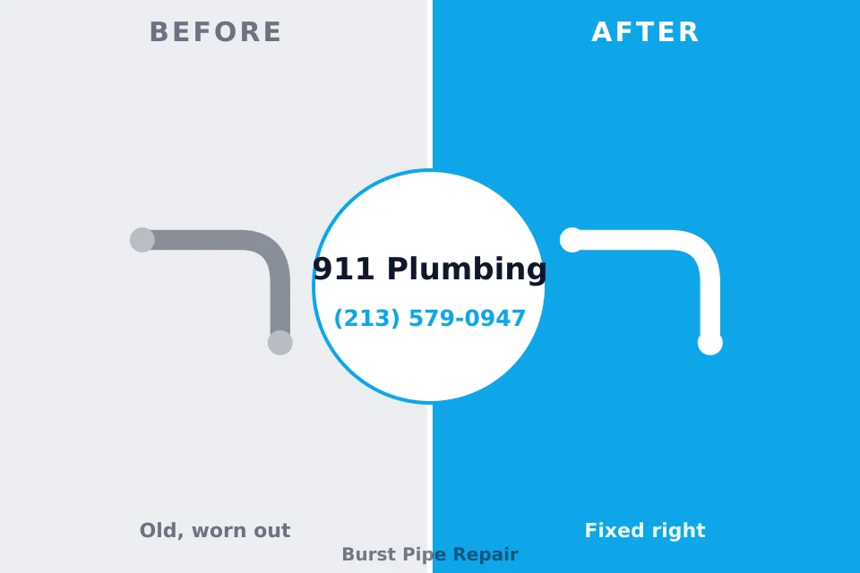 Before and after: plumbing repair Enterprise, WV